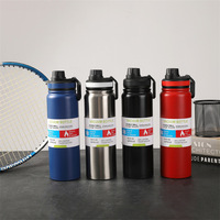 Termo aislado deportivo de viaje de acero inoxidable de 800ml de alta calidad, botella de agua de frasco de vacío de gran capacidad con asa