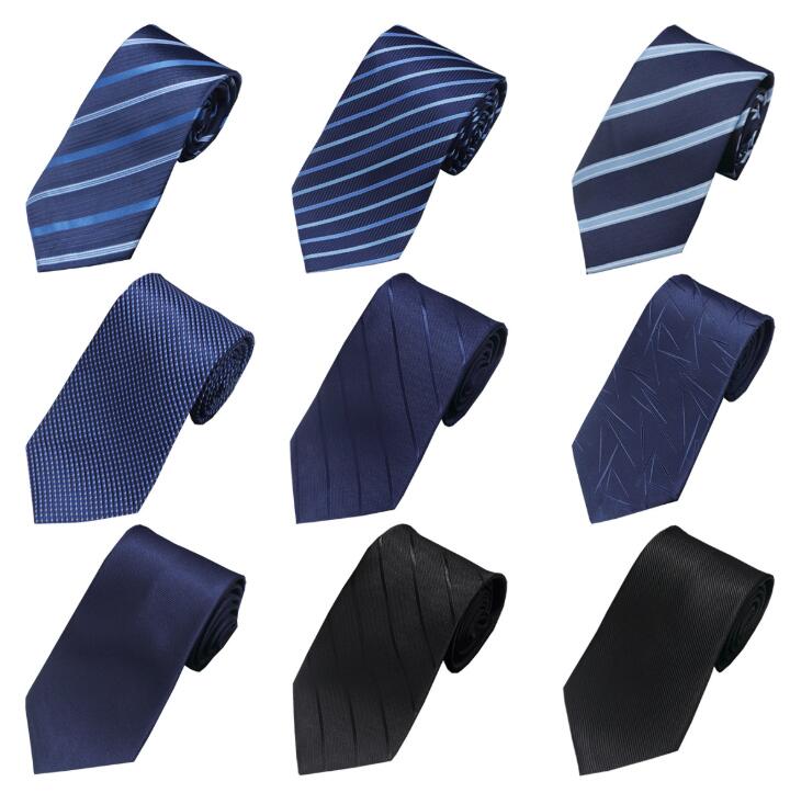 Галстук мужской деловой, пряжа из жаккарда и полиэстера, 8 см, ручная работа, полосатый, для интервью