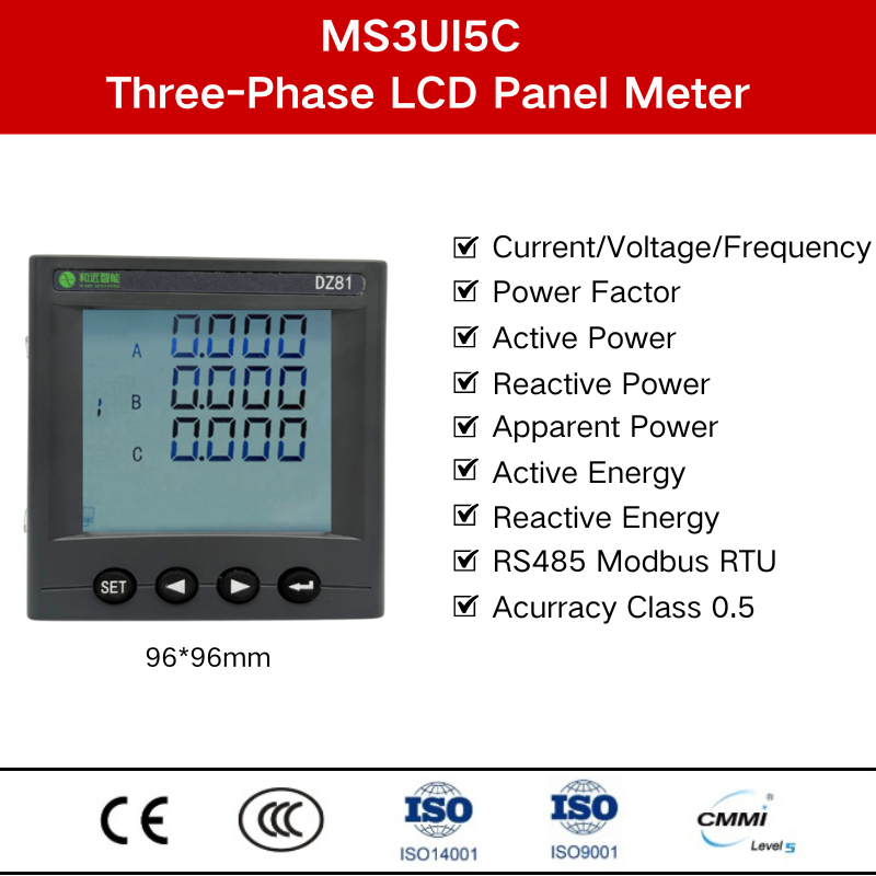 Écran LCD RS485 0DI0DO 96*96mm