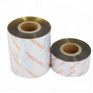 ริบบิ้นถ่ายโอนความร้อนสีทองด้าน/เงา กว้าง 30 มม. - 110 มม. ยาว 70 - 300 ม. ชนิดเรซิ่นสำหรับพิมพ์บนผ้าและป้ายผ้าซาติน - Product Image 5