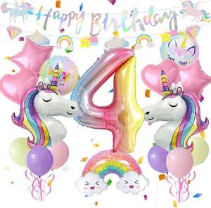 <strong>Unicorn</strong> Balloons Birthday <strong>Party</strong> Decorations for Girls Foil Balloons Set Macaron and Rainbow Balloon <strong>Party</strong> <strong>Supplies</strong> - Product Image 1