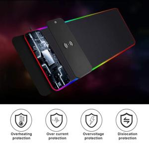 แผ่นรองเมาส์ขนาดใหญ่15W สำหรับเล่นเกม,แผ่นรองเมาส์บนโต๊ะสำนักงานสำหรับ PC แล็ปท็อป RGB ที่ชาร์จแบบไร้สายแผ่นรองเมาส์ตั้งโต๊ะขนาดใหญ่สำหรับคอมพิวเตอร์ - Product Image 2