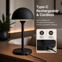 Lampe de bureau LED moderne de luxe en aluminium, rechargeable Type-C, à intensité tactile, veilleuse d'ambiance pour table à manger, bar, café, décoration