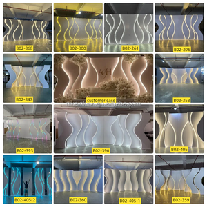 NIKA-Toile de fond de scène de mariage LED lumineuse, panneau multicouche lumineux, arc de fond en acrylique 3D pour décoration d'événements - Product Image 6
