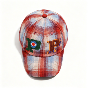Casquette de baseball vintage à carreaux pour hommes et femmes, casquette rétro en flanelle avec broderie 3D, casquette décontractée ajustable style streetwear - Product Image 3