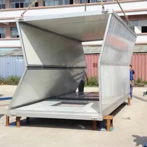 中国工厂夹芯板建筑平面图现代设计可扩展移动扁平包装微型折叠集装箱房屋