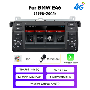 安卓12多媒体播放器汽车全球定位系统导航汽车屏幕汽车宝马<span class=keywords><strong>3</strong></span> M3 E46 1999-2005收音机录音机数字信号处理器无线网络 - Product Image 2