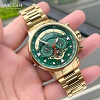 Montre Megir 2223 de luxe à quartz pour homme, montre de mode, lumineuse, de qualité supérieure, bracelet en acier inoxydable, montre-bracelet