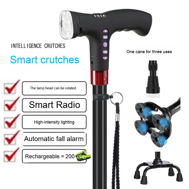 Lightweight 5-Fold Premium White Cane for Adults (110 Cm) Mobility Walking Stick for Blind and Visually Impaired