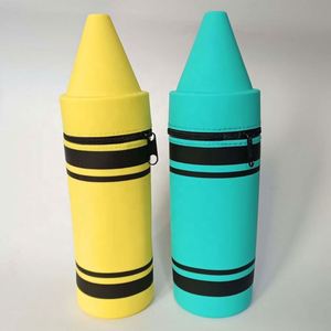 Étui à crayons en silicone avec fermeture éclair pour l'école, le bureau, petite et moyenne taille, flexible, durable, organiseur de papeterie, logo personnalisé - Product Image 2