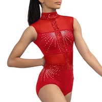 Justaucorps de danse jazz MiDee pour femmes adultes avec des accents de paillettes et un dos en cage pour les spectacles sur scène