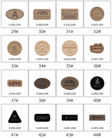Étiquettes tissées pour vêtements, faites à la main, écologiques, en cuir gaufré, pour collier, écharpe, chapeau, auto-adhésives, nouvelle couleur café