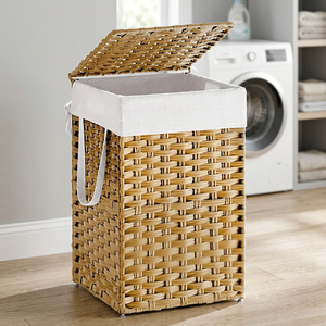 Handmade <b>Foldable</b> Eco-Friendly Multifunction Storage <b>Baskets</b> with Handles Size M-Natural Wicker for Laundry Picnic Organization - Product Image 2