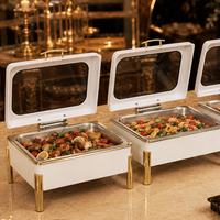 Chauffe-Plat Commercial de Luxe Allnice pour Buffet, Réchaud Alimentaire Professionnel en Acier Inoxydable pour Hôtels