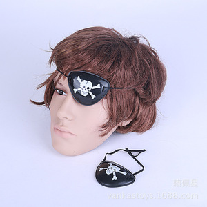 Masques pour les yeux de pirate, lot de 2, accessoire de costume d'Halloween, motif de crâne, accessoire en plastique - Product Image 5
