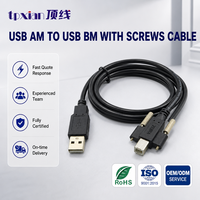 Câble USB 2.0 Type A vers USB B à visser, assemblage de faisceau de câbles industriel OEM pour lecteur de codes-barres et imprimante