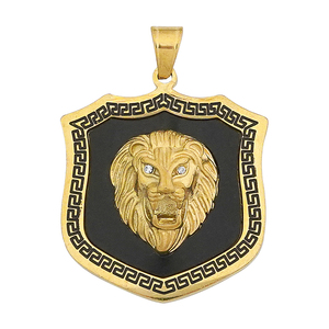Fashion High Quality Stainless Steel Gold lion Head Pendant Jewelry lion Medallion Necklace Hip Hop Jewelry Pendants - Product Image 4