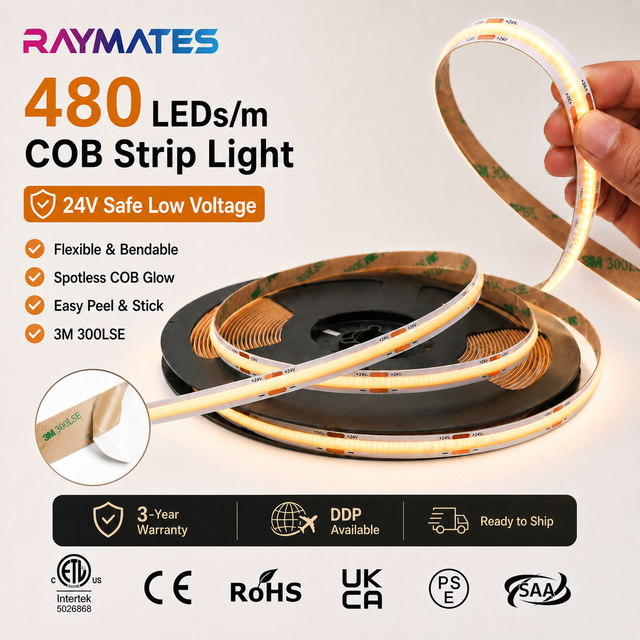 24v 10w High Cri Dimmable Bendable Cuttable Custom Length Warm White Specially for Cabinet Indoor Decoration Cob Led Strip Light
