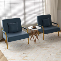 Juego de Sofás Dobles Pequeños de Lujo Ligero, Diseño Simple en Tela Roja para Sala de Estar, Apartamento, Tienda de Ropa, Estudio o Uso en Hoteles
