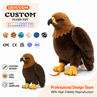 Peluche d'aigle réaliste sur mesure, mignonne et moelleuse, peluche d'animal assis, jouet en peluche doux