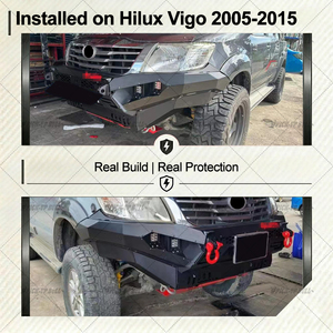Parachoques Delantero <span class=keywords><strong>Armando</strong></span> Hilux Vigo 2005-2015 Todoterreno 4x4 de Acero con Barra Protectora, Soporte para Cabrestante y Placa Protectora, con Recubrimiento en Polvo Duradero - Product Image 5