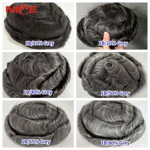 Pelucas de Cabello para Hombres Mayores, Completas, de Encaje Francés, Transpirables - Product Image 5
