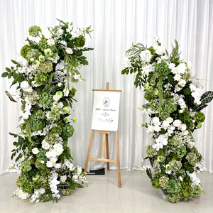 Индивидуальная свадебная арка с искусственными цветами: зелень, гортензии, шелковые белые розы - Product Image 1