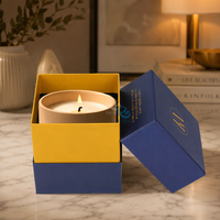 Boîte d'emballage rigide personnalisée, durable, de luxe, faite à la main, pour bougie parfumée, avec revêtement UV, matériaux recyclés, magnétique, métallique