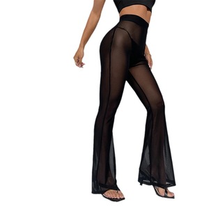 Pantalons décontractés pour femmes à taille haute, tendance, sexy, confortables, en maille transparente, style européen et américain, prix <span class=keywords><strong>de</strong></span> gros bas - Product Image 6