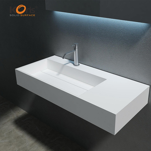 Lavabo de Baño de Diseño Moderno Koris OEM, Superficie Sólida Acrílica Blanca, Mueble de Baño de Lujo con Doble Lavabo - Product Image 6