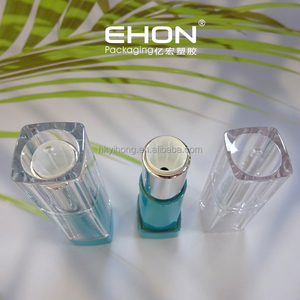 Custom Color Thick Wall Square Lipstick <b>Tubes</b> Empty Metallic Base Transparent Cap <b>Plastic</b> Lipstick Container Makeup Packaging - Product Image 6