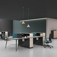 Bureaux d'ordinateur en bois extensibles au design moderne avec table de poste de travail MFC pour 4 à 6 personnes, livraison rapide