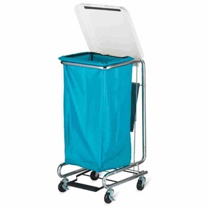 Camion poubelle à pédale entièrement métallique, camion à déchets entièrement recouvert de plastique ABS, camion poubelle d'hôpital, chariot de soins matinaux silencieux pour blocs opératoires. - Product Image 1