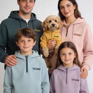 OEM ODM 100% coton French Terry, sweats à capuche pour chien tendance, pull brodé, vêtements pour animaux de compagnie, <span class=keywords><strong>sweat</strong></span> à capuche à fermeture éclair quart de tour assorti au propriétaire, <span class=keywords><strong>sweat</strong></span> à capuche pour garçon - Product Image 1