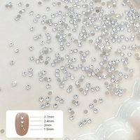Strass transparents scintillants à dos plat de tailles variées pour décoration d'ongles 3D, accessoires pour nail art