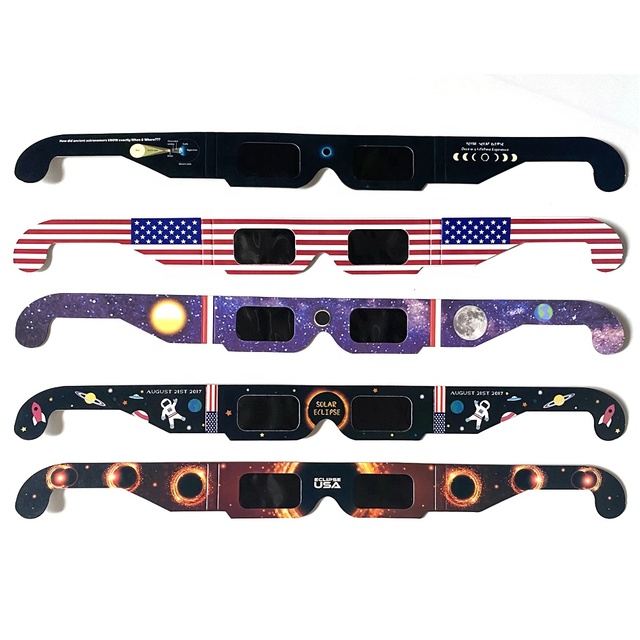 EU Approved ISO Test Solar Eclipse Glasses 3D Paper Solar Eclipse Glasses for Viewing Eclipse