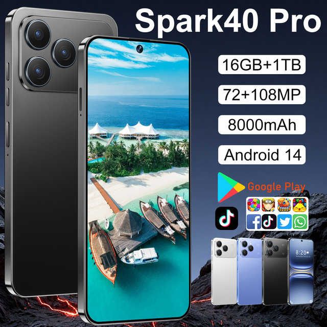 Spark40 7.3" OLED 120Hz 5G Android 14 Smartphone Deca Core Snapdragon 800 Series 120W Fast Charge Dual SIM 108MP Camera 8000mAh+