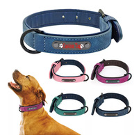 Collier pour animaux de compagnie en cuir PU de haute qualité pour chat et chien réglable avec nom personnalisé doux personnalisé disponible en plusieurs couleurs