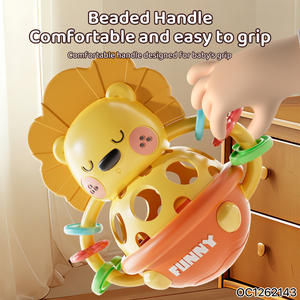 Adorable jouet <span class=keywords><strong>à</strong></span> <span class=keywords><strong>bascule</strong></span> en forme de <span class=keywords><strong>lion</strong></span> de dessin animé, hochet en caoutchouc souple <span class=keywords><strong>à</strong></span> main, boule <span class=keywords><strong>à</strong></span> agiter en plastique pour nouveau-né - Product Image 3