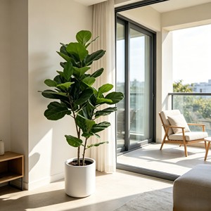 Bassin blanc Fiddle - Feuilles décoratives d'intérieur pour sol, emballage monobloc, en plastique, 150 cm - Product Image 4