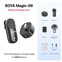 BOYA mikrofon Lavalier nirkabel 4 shape in 1 Mic untuk iPhone Android ponsel USB-C kamera untuk wawancara Streaming langsung