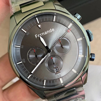 Montre pour homme de style professionnel, quartz, mode, étanche, chronographe, bracelet en acier inoxydable, aiguilles lumineuses, date