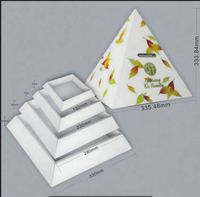 Coffret Cadeau Boîte à Desserts Pyramide Emballage Alimentaire Estampé Qualité Alimentaire Rouleau de Crème Tarte aux Œufs Boîte Papier-Plastique Sandwich Jetable