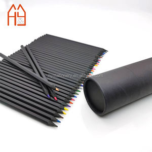 Ensemble de 36 crayons de <span class=keywords><strong>couleur</strong></span> en bois <span class=keywords><strong>noir</strong></span> personnalisables, mine souple, forme hexagonale - Product Image 6