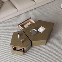Table basse multifonctionnelle irrégulière pour salon et maison