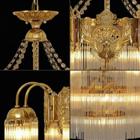 Grand lustre de luxe en laiton et verre pour villa et hôtel, élégant et vintage pour grands espaces, lustres &amp;   Lampes suspendues