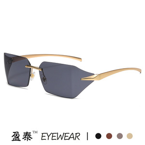 แว่นตา แว่นกันแดดไร้กรอบ กรอบโลหะ UV400 แฟชั่นผู้หญิง - Product Image 5