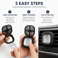 Diffuseur de parfum rechargeable pour voiture, à clipser sur grille d'aération, avec logo personnalisé, accessoires de parfum d'intérieur automobile, vente en gros