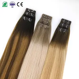 Fasimei 하이 퀄리티 큰 주식 큐티클 정렬 머리 제품 테이프에 인간의 머리카락 확장 러시아 머리 색깔