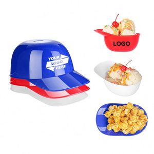 Custom Logo 8oz Mini Plastic <b>Baseball</b> <b>Cap</b> Ice Cream Bowl Reusable Sundae Dish for Promotional Activities - Product Image 1